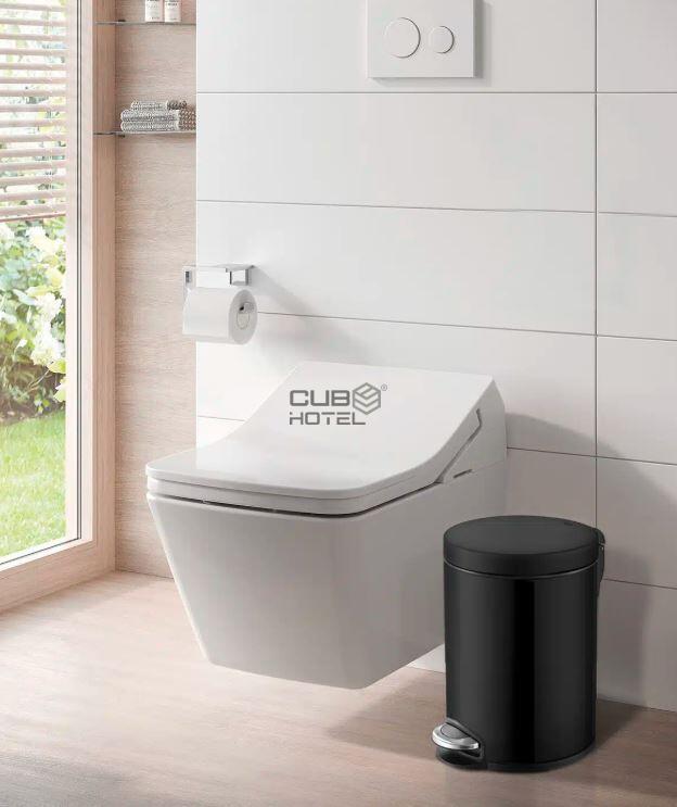 Cubo con Pedal 5L Negro Mate EKO Serene